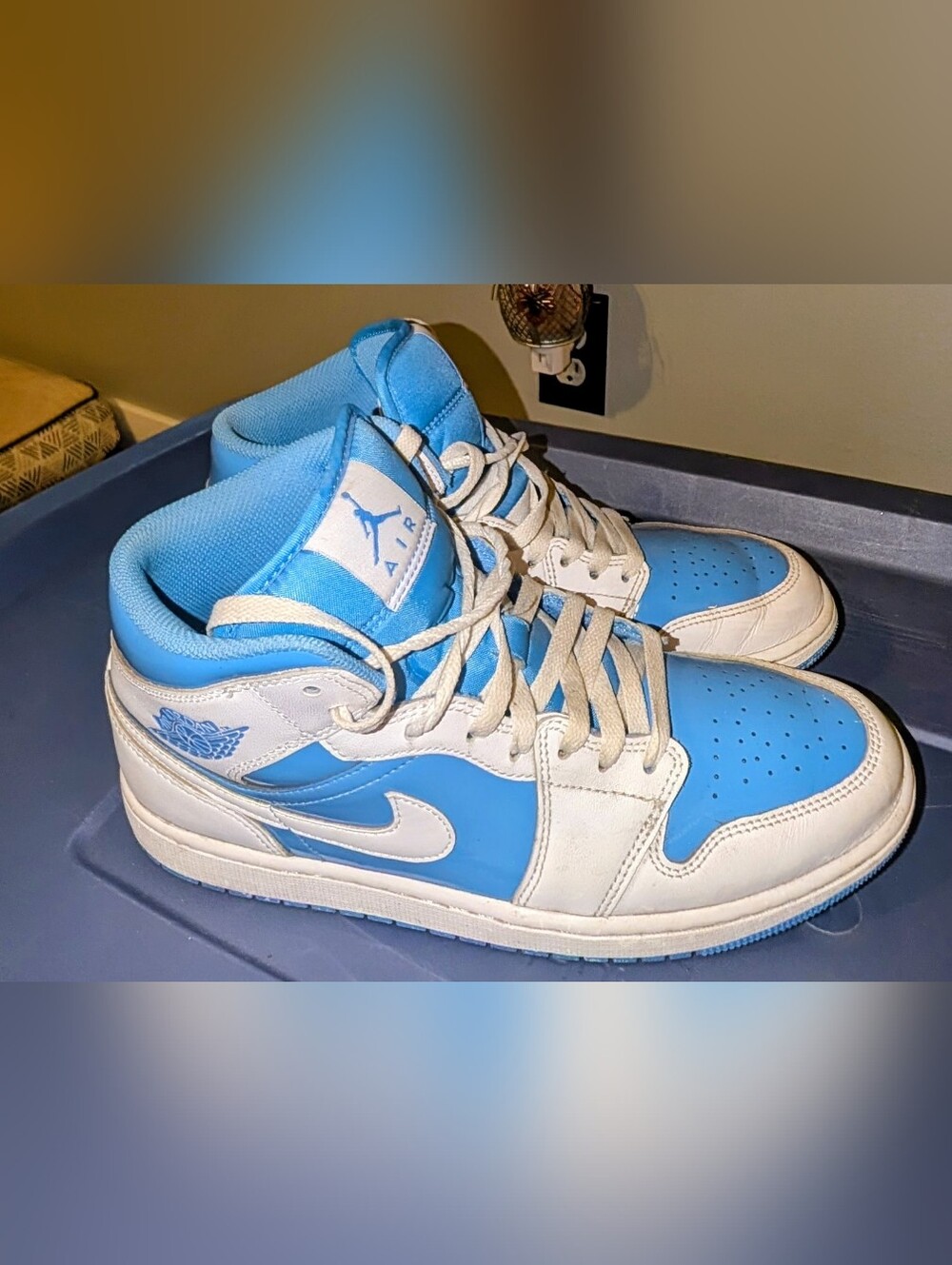 Nike Air Jordan 1 Low in White and Light Blue